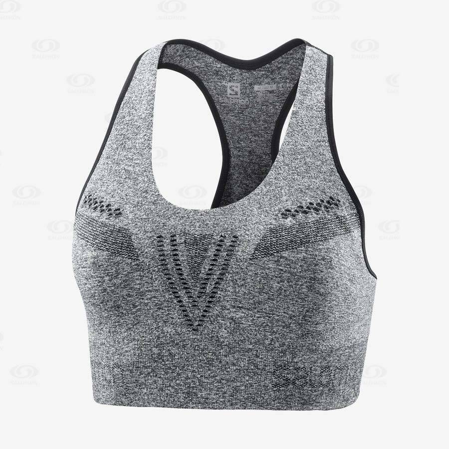 Dámské Sportovní Podprsenky Salomon ESSENTIAL MOVE ON SEAMLESS Šedé | CZ-M1090