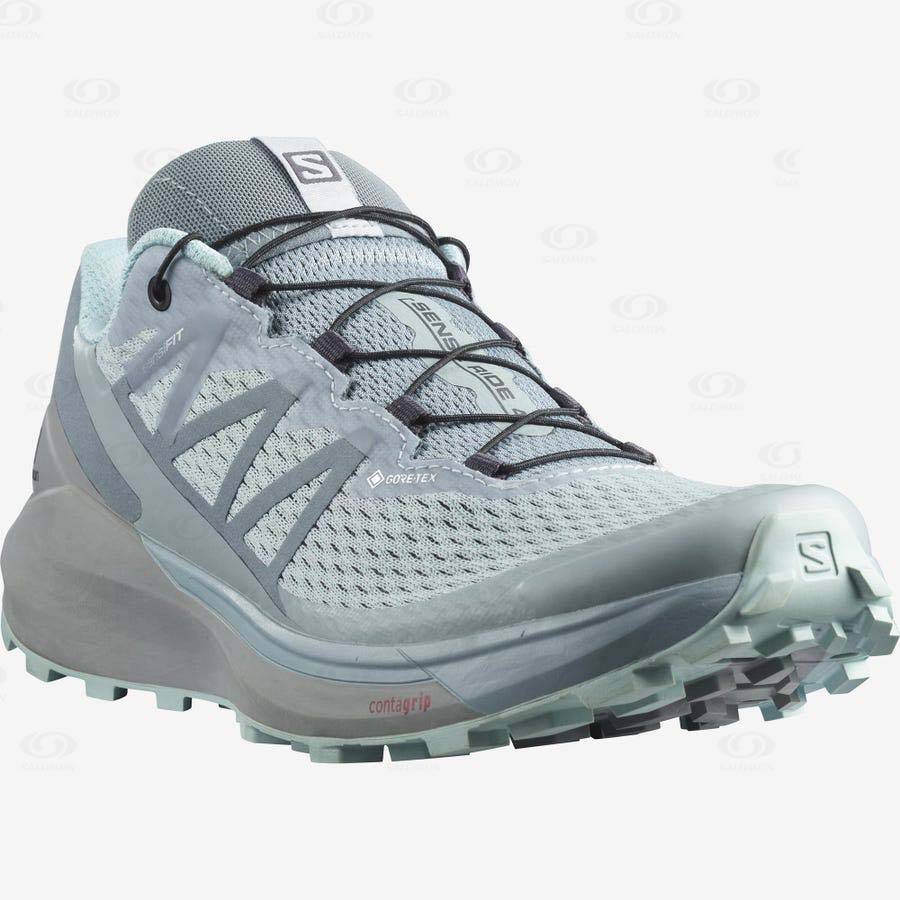 Dámské Trailové Běžecké Boty Salomon SENSE RIDE 4 GORE-TEX INVISIBLE FIT Tyrkysové | CZ-wA1325