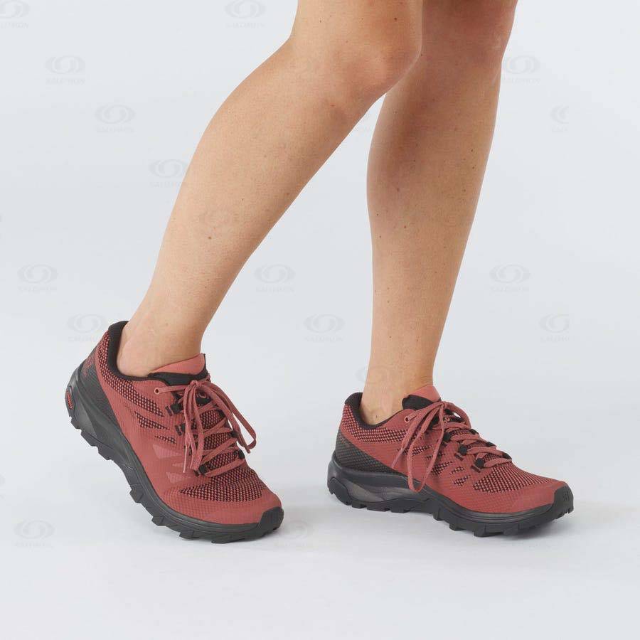 Dámské Trekové Boty Salomon OUTLINE GORE-TEX Červené | CZ-O1502