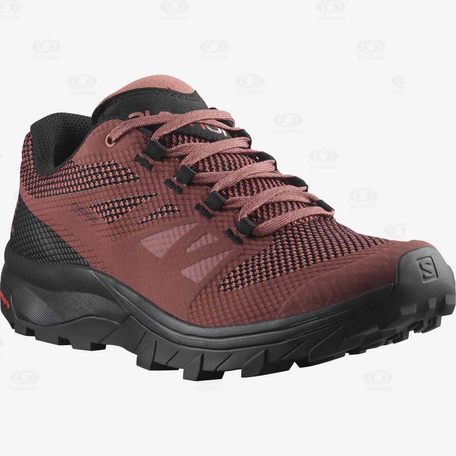 Dámské Trekové Boty Salomon OUTLINE GORE-TEX Červené | CZ-O1502