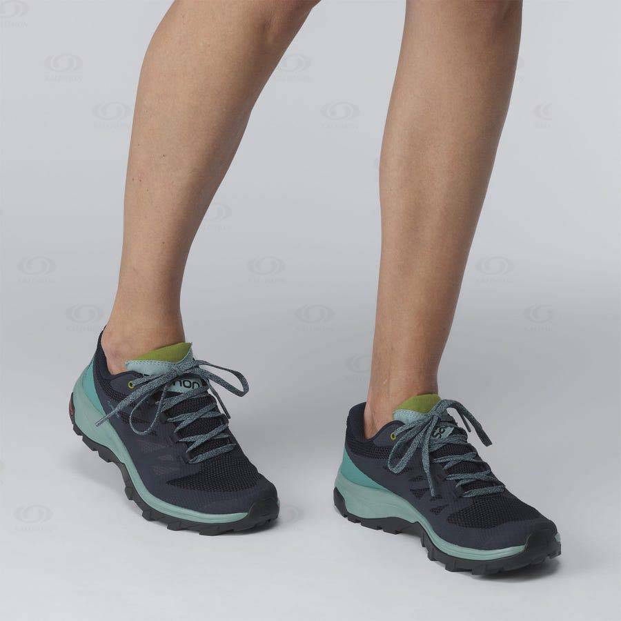 Dámské Trekové Boty Salomon OUTLINE GORE-TEX Černé Zelene | CZ-O2566
