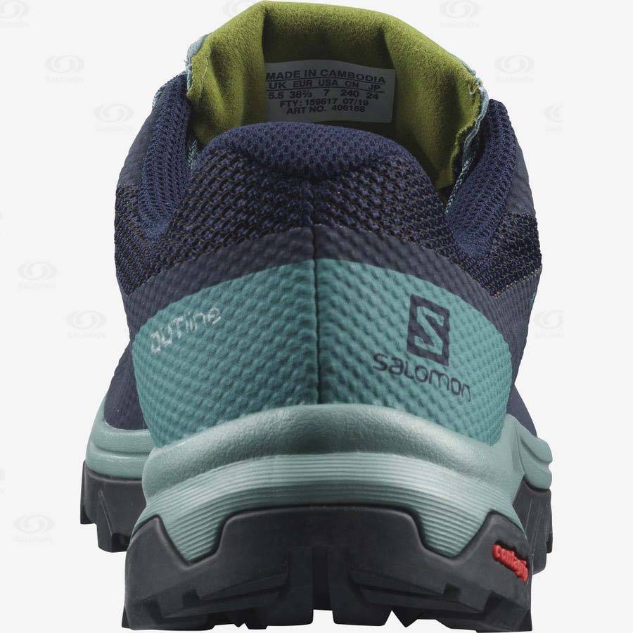 Dámské Trekové Boty Salomon OUTLINE GORE-TEX Černé Zelene | CZ-O2566
