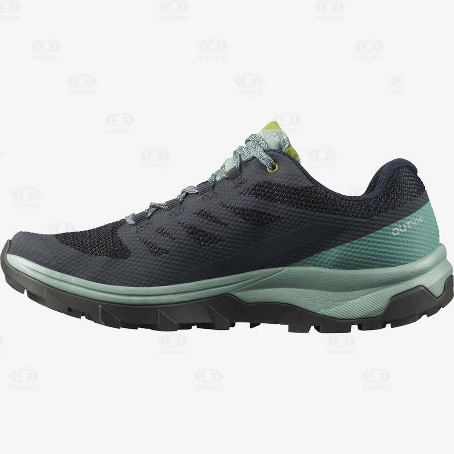 Dámské Trekové Boty Salomon OUTLINE GORE-TEX Černé Zelene | CZ-O2566