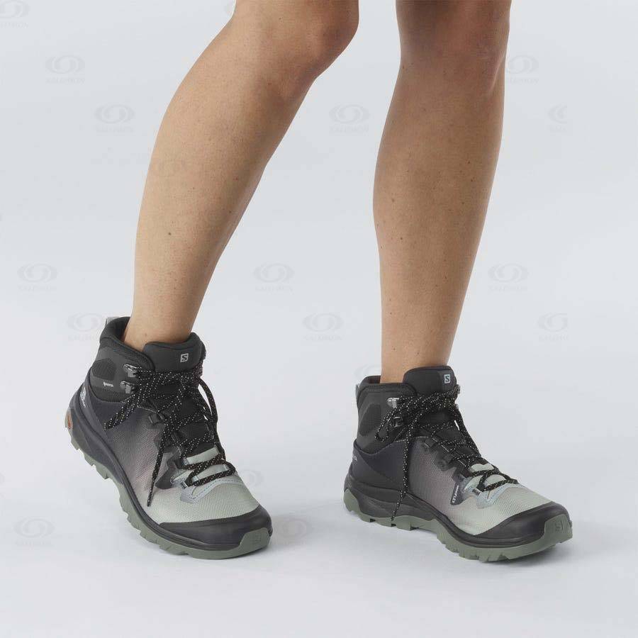 Dámské Trekové Boty Salomon VAYA MID GORE-TEX Černé Bílé | CZ-A2067