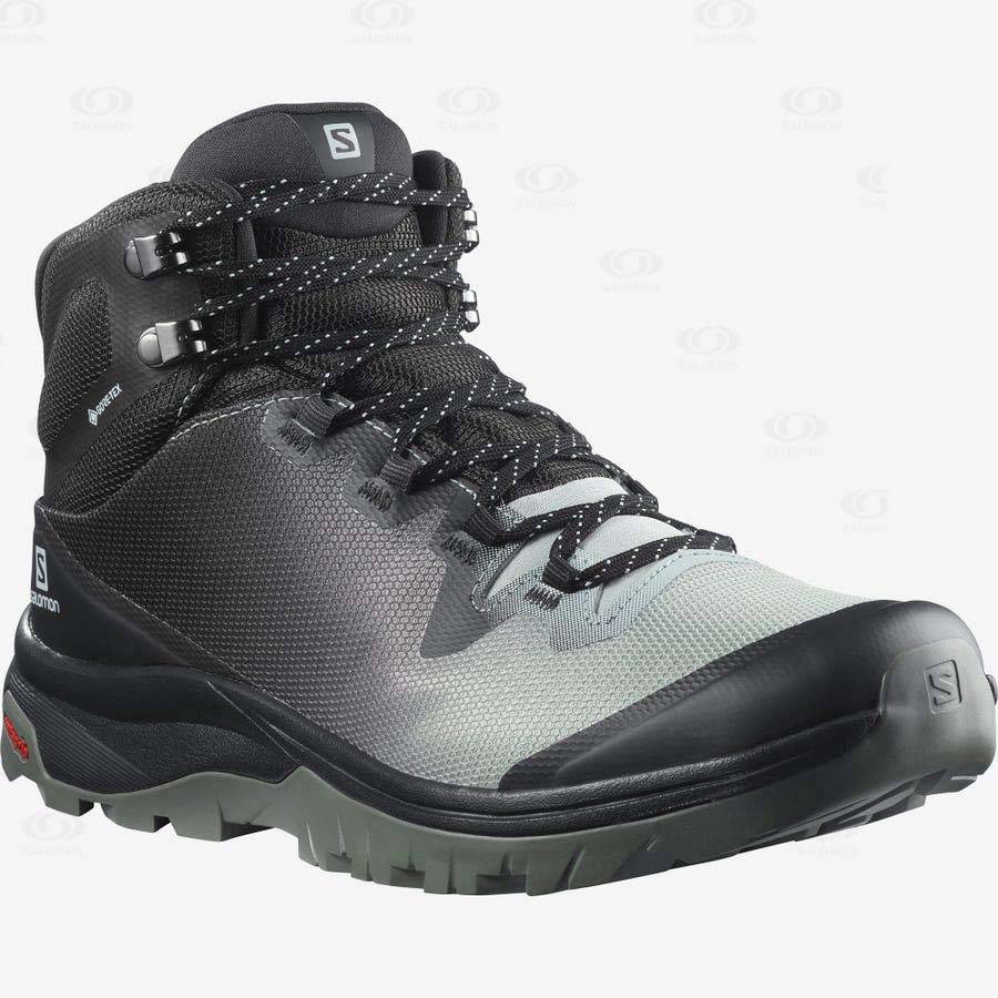 Dámské Trekové Boty Salomon VAYA MID GORE-TEX Černé Bílé | CZ-A2067