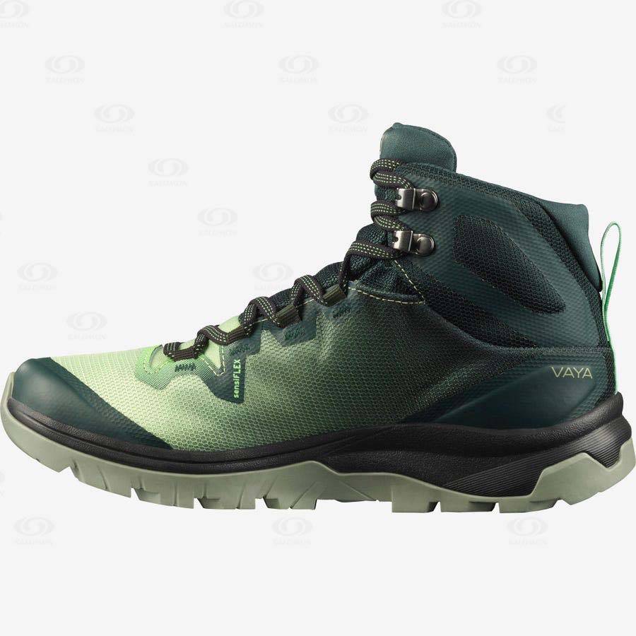 Dámské Trekové Boty Salomon VAYA MID GORE-TEX Zelene | CZ-O2237