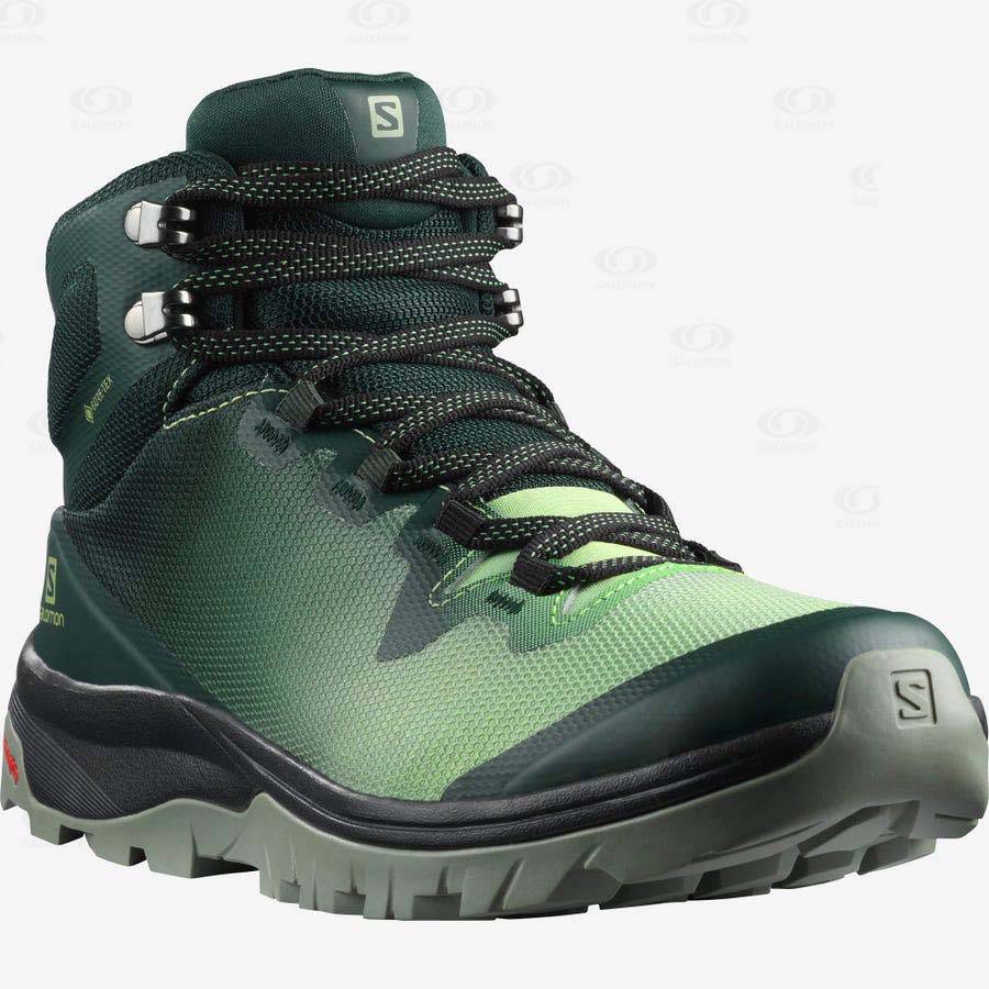 Dámské Trekové Boty Salomon VAYA MID GORE-TEX Zelene | CZ-O2237