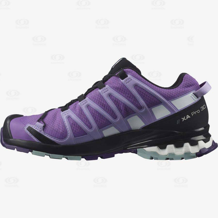 Dámské Trekové Boty Salomon XA PRO 3D v8 GORE-TEX Fialové | CZ-W1500