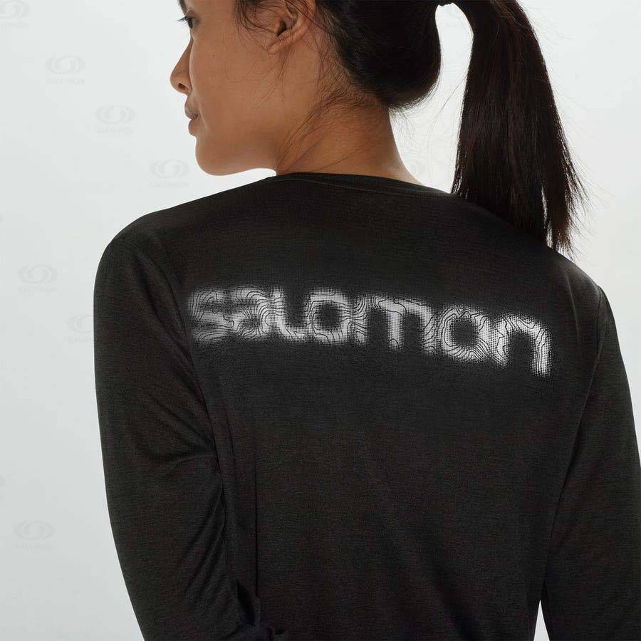 Dámské Tričko Salomon AGILE Černé | CZ-O1761