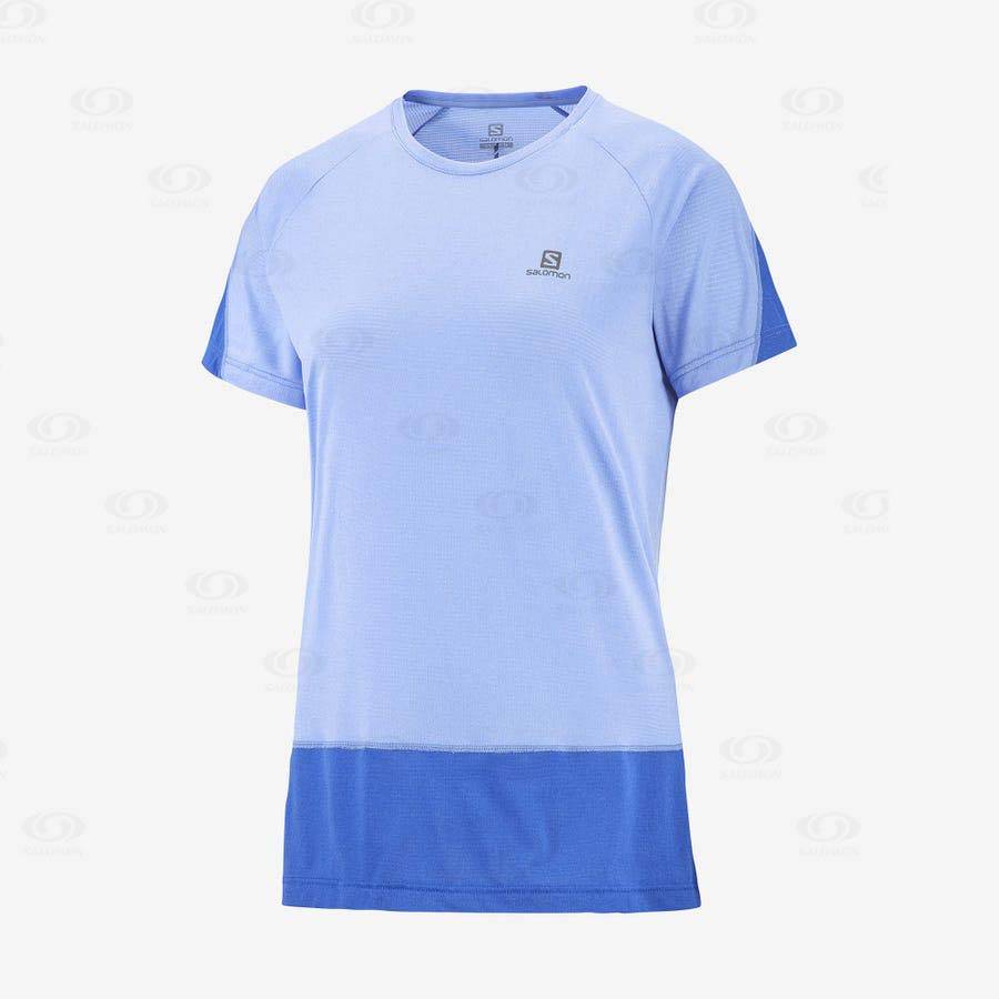Dámské Tričko Salomon CROSS RUN Blankyt | CZ-O1803