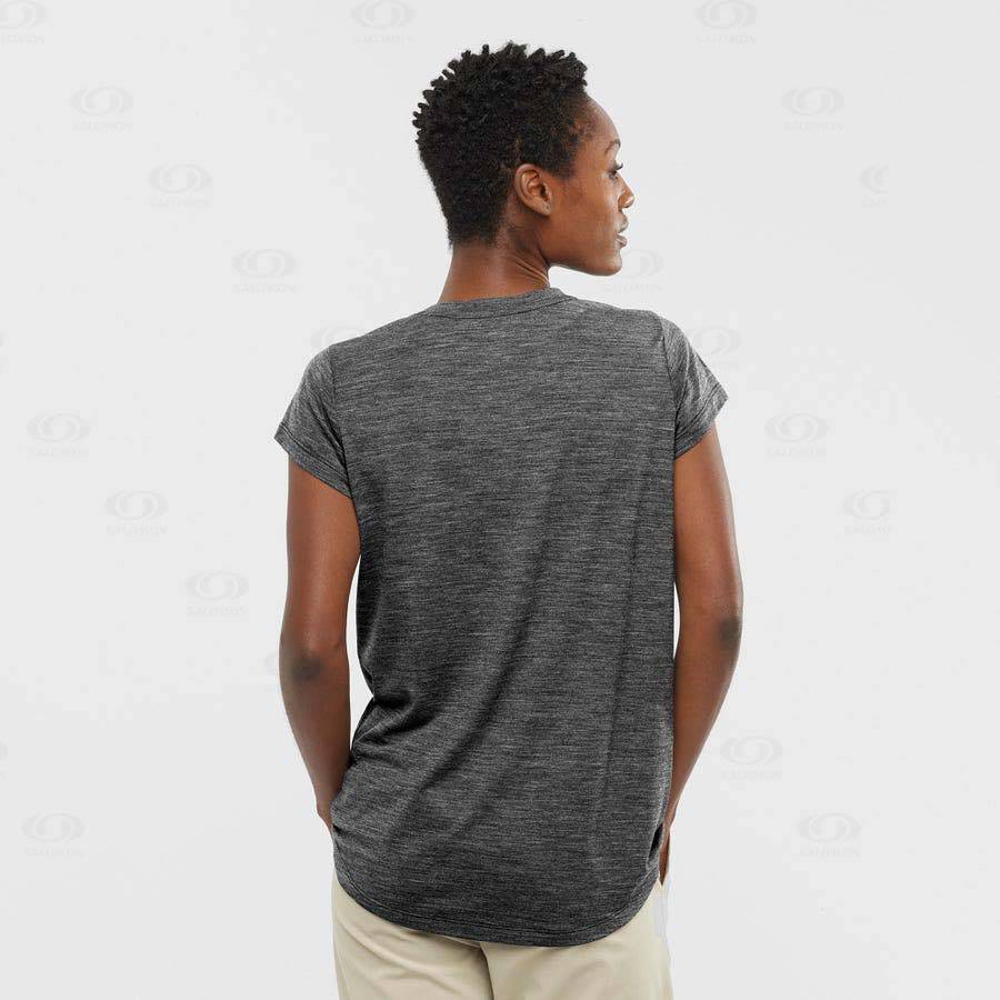 Dámské Tričko Salomon OUTLIFE MERINO BLEND Černé | CZ-O1971