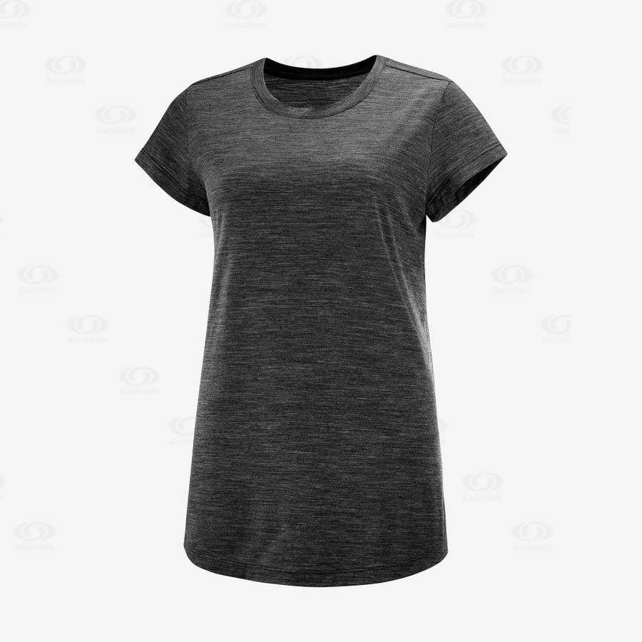 Dámské Tričko Salomon OUTLIFE MERINO BLEND Černé | CZ-O1971