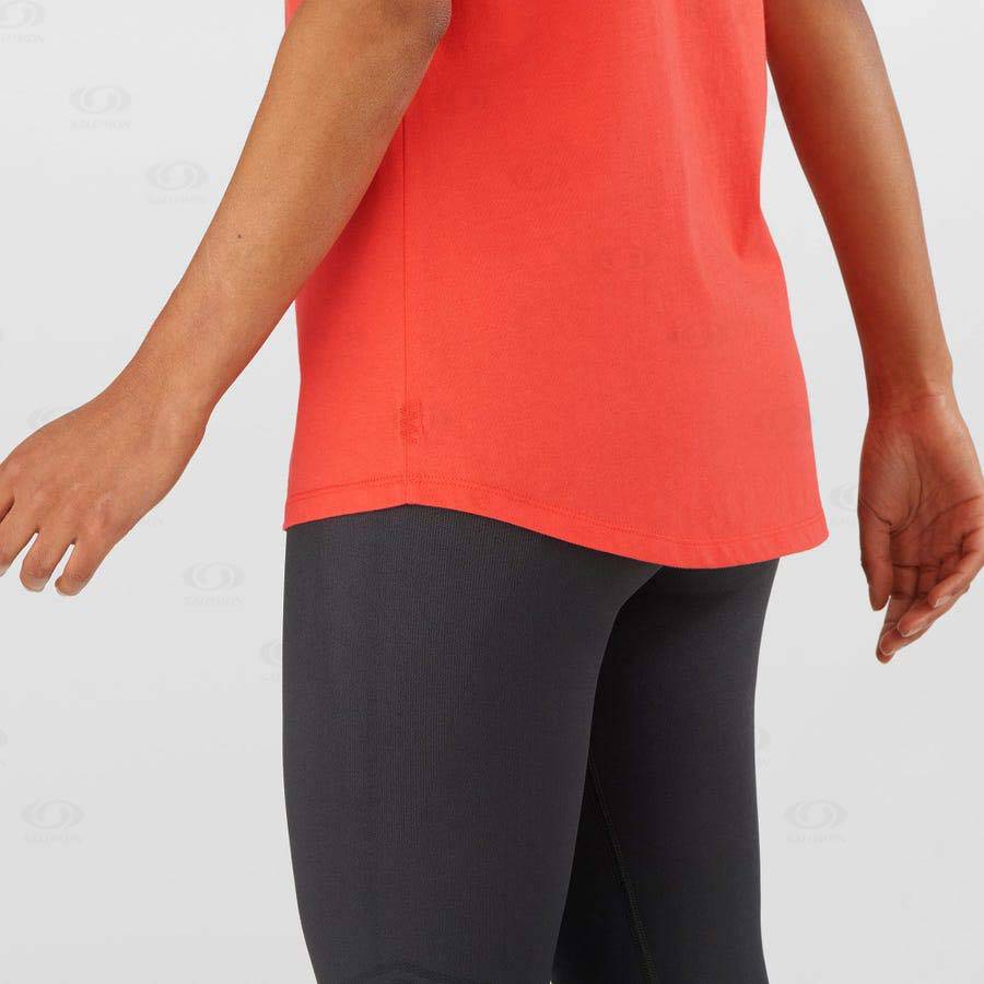 Dámské Tričko Salomon OUTLIFE SCOOP HEM TEE W Oranžové | CZ-L1914