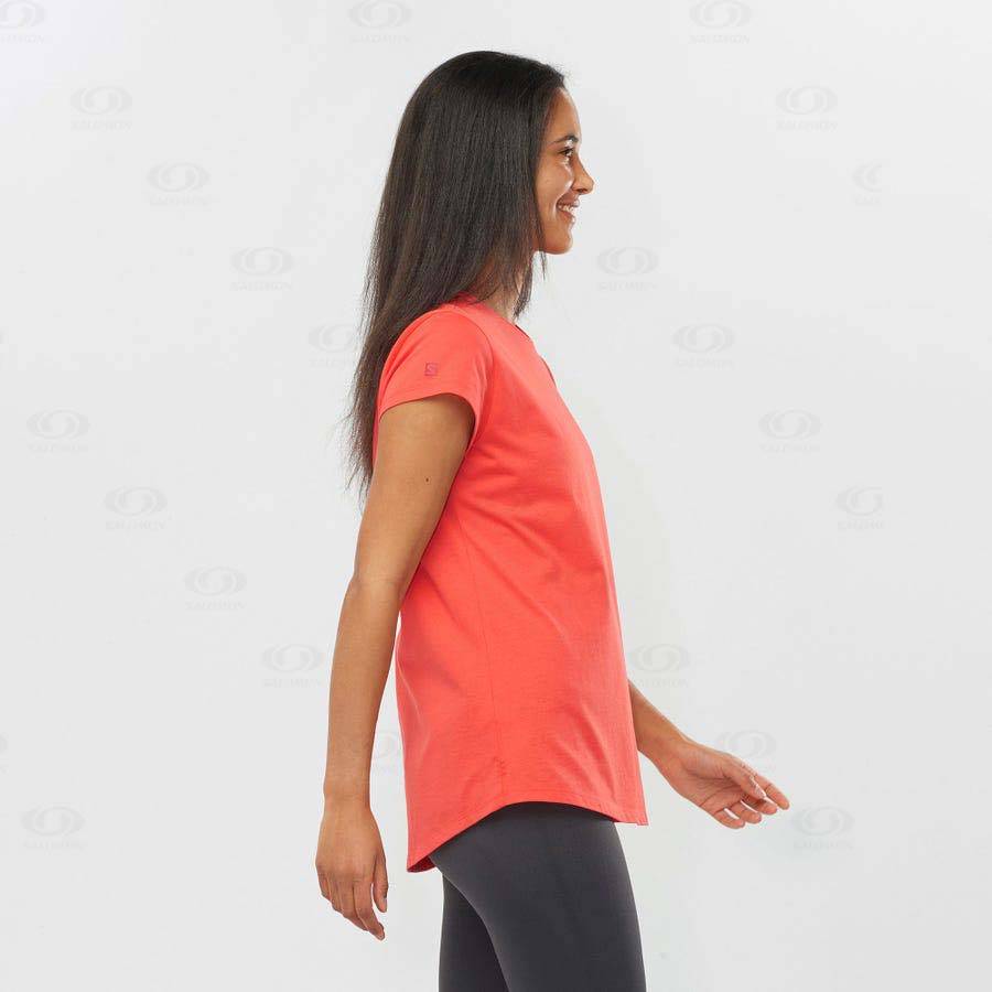Dámské Tričko Salomon OUTLIFE SCOOP HEM TEE W Oranžové | CZ-L1914