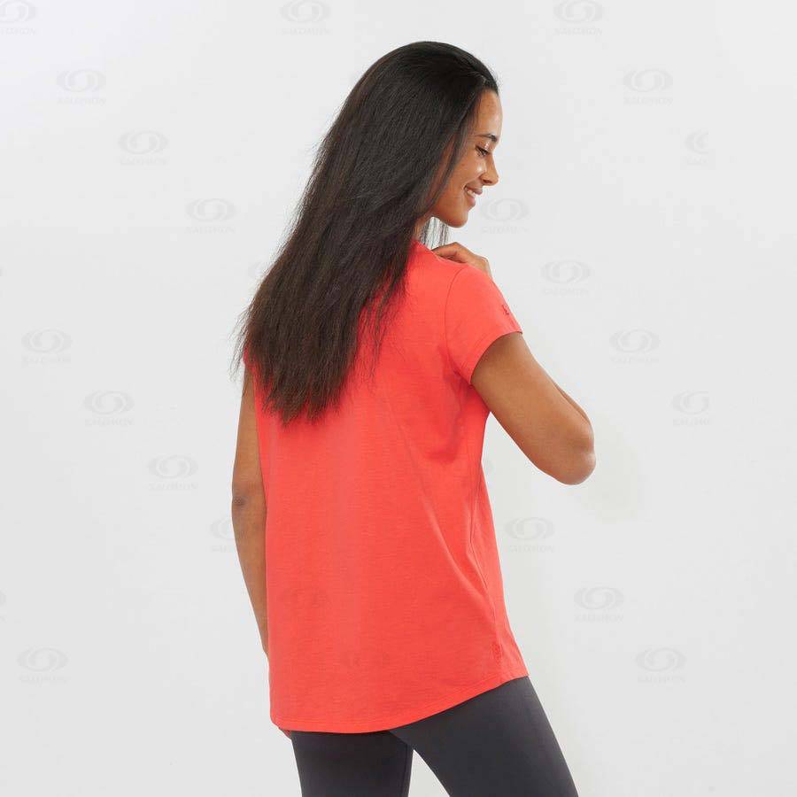 Dámské Tričko Salomon OUTLIFE SCOOP HEM TEE W Oranžové | CZ-L1914