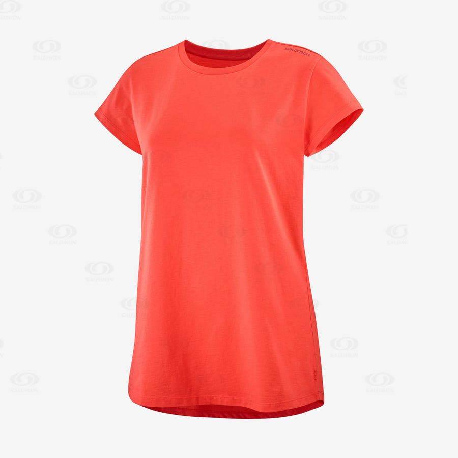 Dámské Tričko Salomon OUTLIFE SCOOP HEM TEE W Oranžové | CZ-L1914