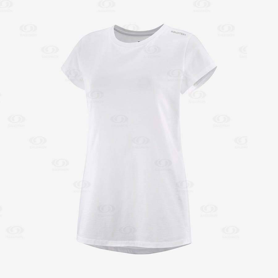 Dámské Tričko Salomon OUTLIFE SCOOP HEM TEE W Bílé | CZ-L2565