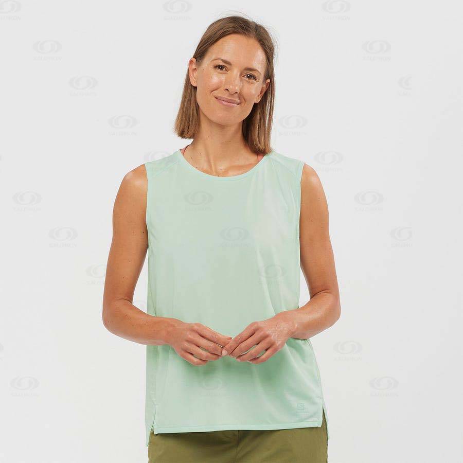 Dámské Tričko Salomon OUTLINE SUMMER Zelene | CZ-O1560