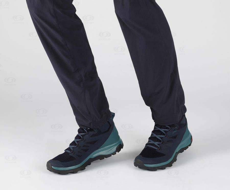Dámské Turistické Boty Salomon OUTLINE MID GORE-TEX Černé Zelene | CZ-W1370