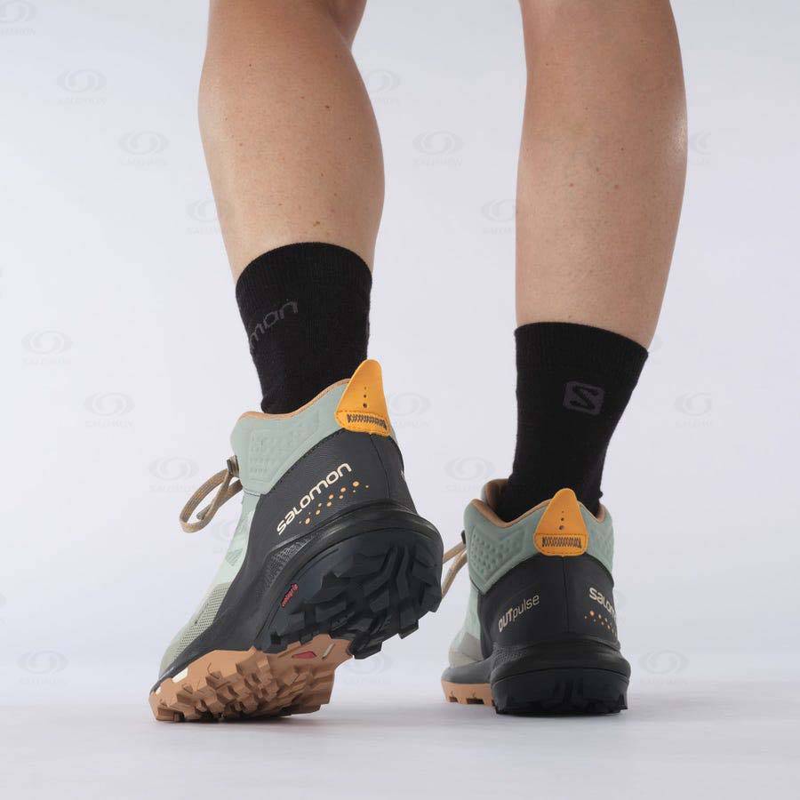 Dámské Turistické Boty Salomon OUTPULSE MID GORE-TEX Mátově Zelená | CZ-O1376