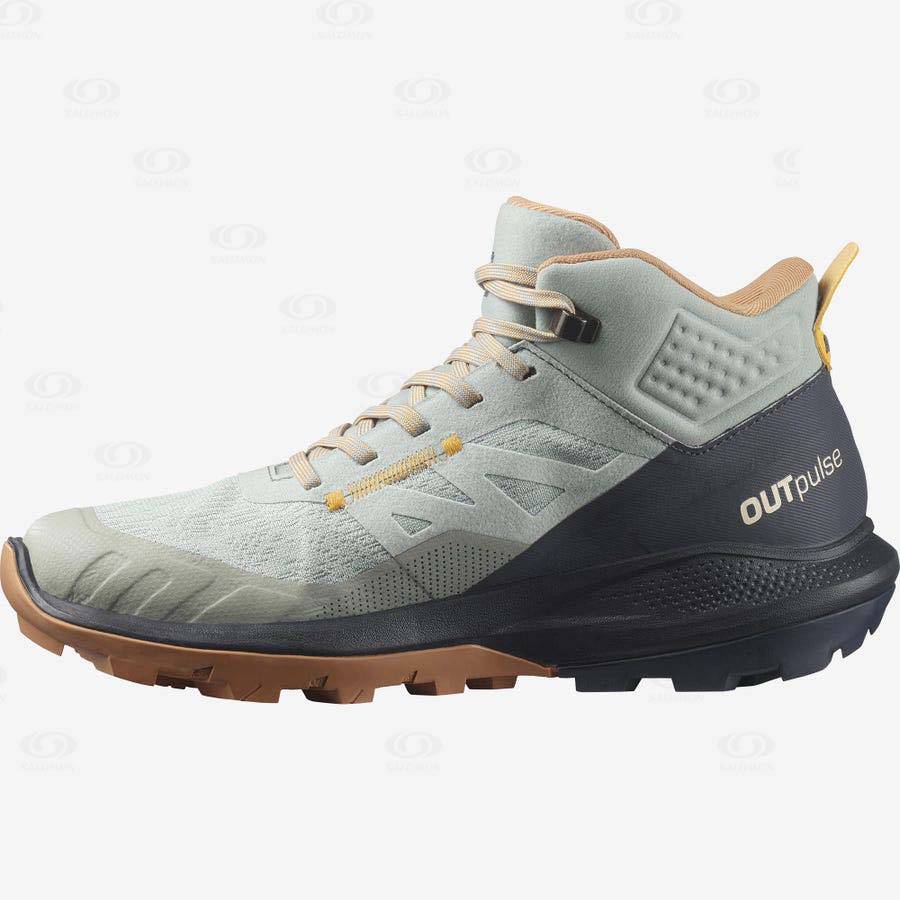Dámské Turistické Boty Salomon OUTPULSE MID GORE-TEX Mátově Zelená | CZ-O1376