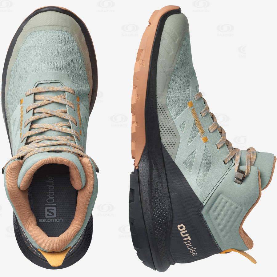 Dámské Turistické Boty Salomon OUTPULSE MID GORE-TEX Mátově Zelená | CZ-O1376
