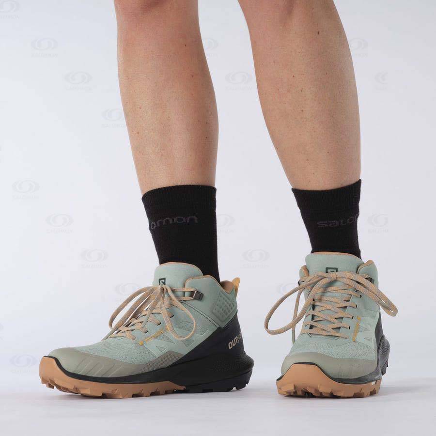 Dámské Turistické Boty Salomon OUTPULSE MID GORE-TEX Mátově Zelená | CZ-O1376