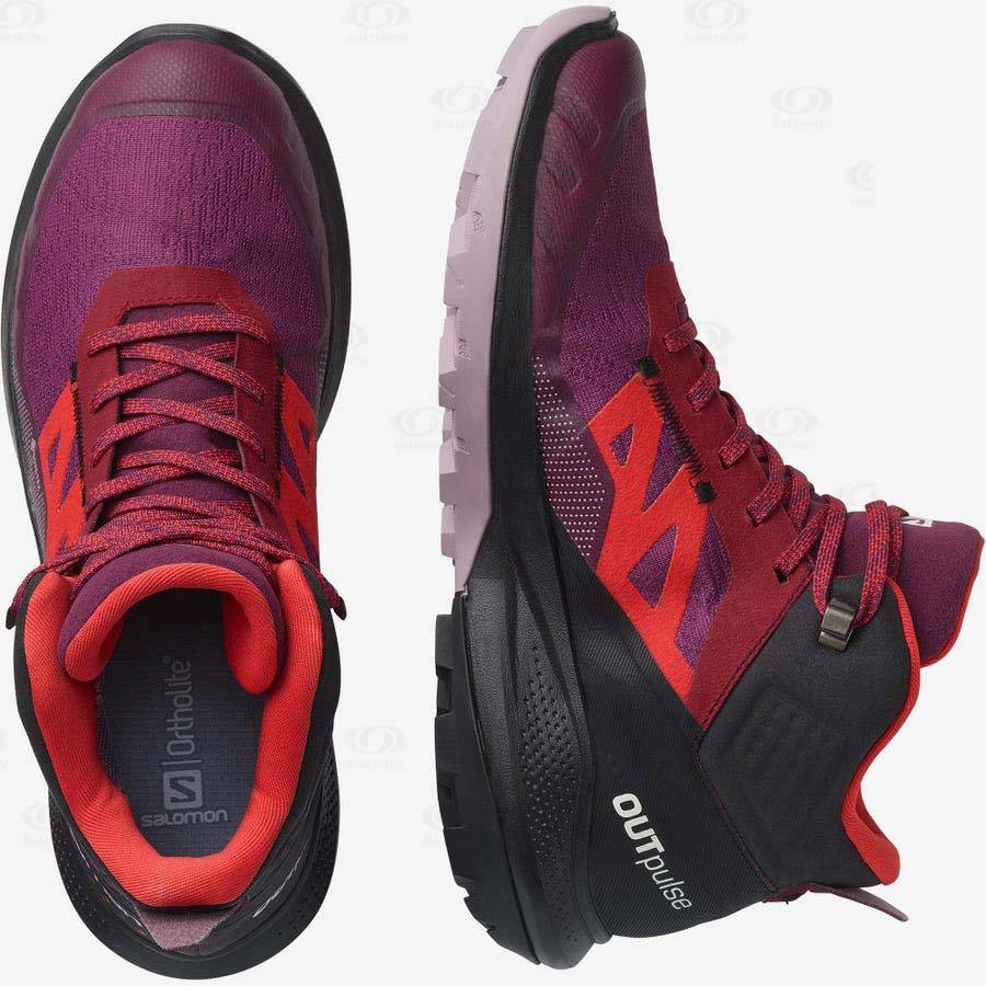 Dámské Turistické Boty Salomon OUTPULSE MID GORE-TEX Fialové | CZ-S2395