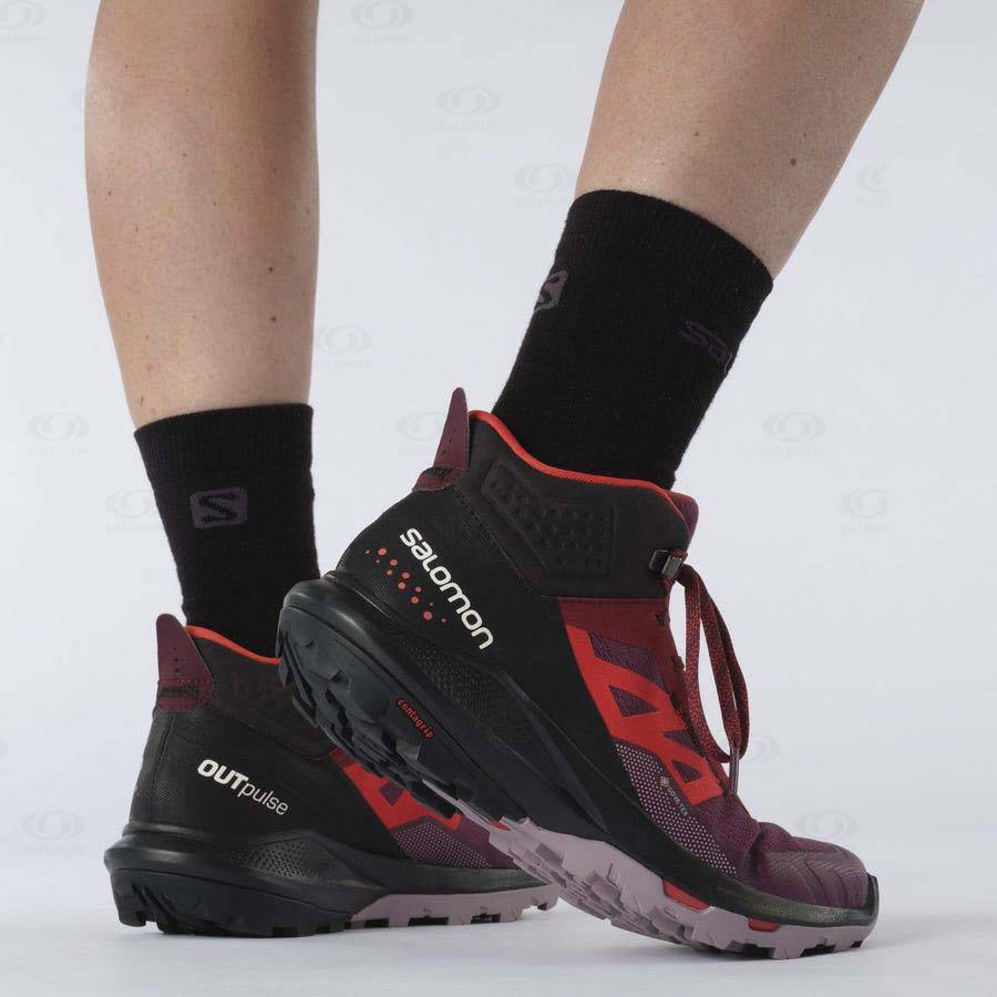 Dámské Turistické Boty Salomon OUTPULSE MID GORE-TEX Fialové | CZ-S2395
