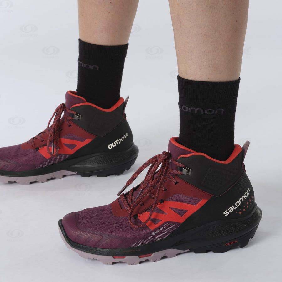 Dámské Turistické Boty Salomon OUTPULSE MID GORE-TEX Fialové | CZ-S2395