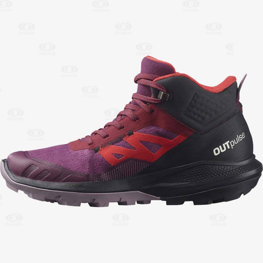 Dámské Turistické Boty Salomon OUTPULSE MID GORE-TEX Fialové | CZ-S2395