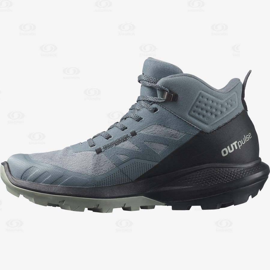 Dámské Turistické Boty Salomon OUTPULSE MID GORE-TEX Stříbrné | CZ-S2612