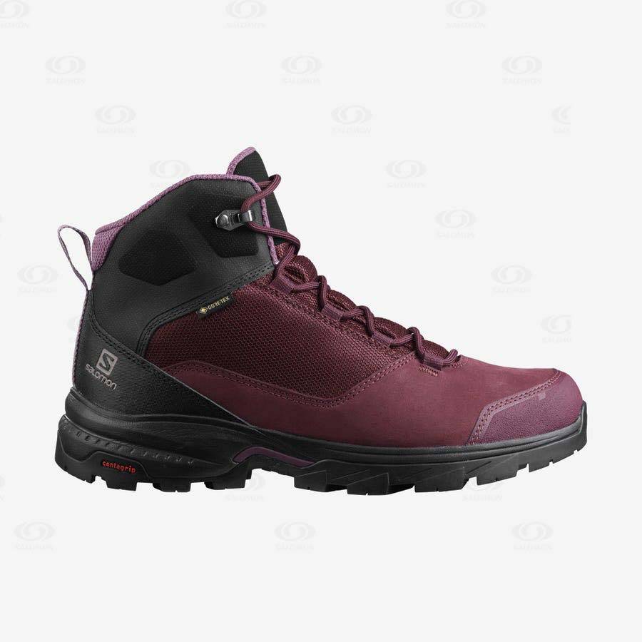 Dámské Turistické Boty Salomon OUTWARD GORE-TEX Červené | CZ-N1813