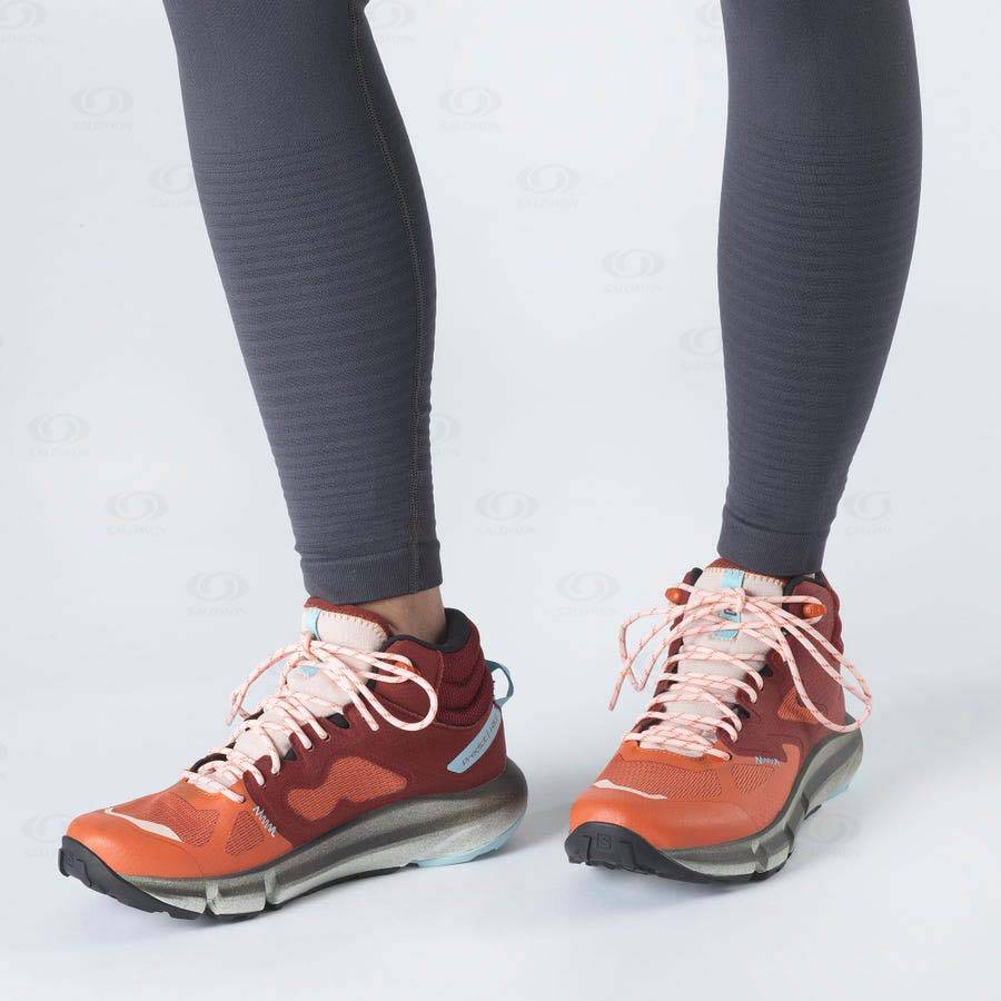 Dámské Turistické Boty Salomon PREDICT HIKE MID GORE-TEX Oranžové | CZ-O1133