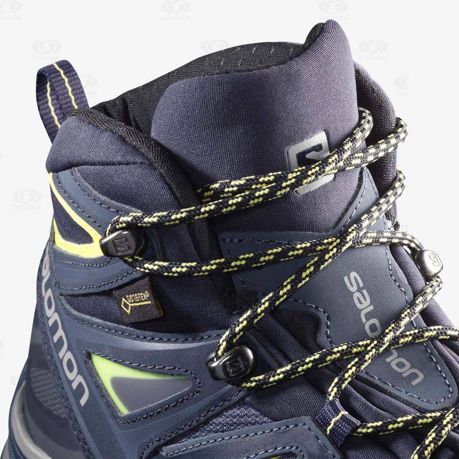 Dámské Turistické Boty Salomon X ULTRA 3 WIDE MID GORE-TEX Blankyt | CZ-M1461