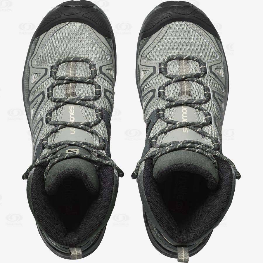 Dámské Turistické Boty Salomon X ULTRA MID 3 AERO Šedé Hnědé | CZ-A1430