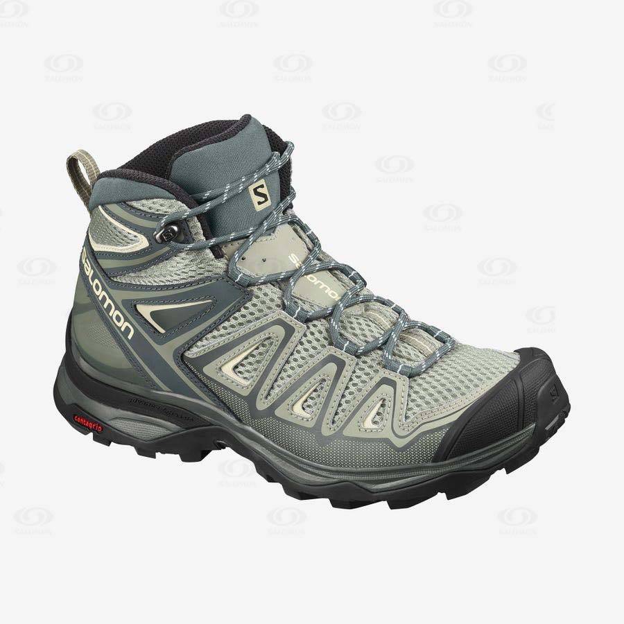 Dámské Turistické Boty Salomon X ULTRA MID 3 AERO Šedé Hnědé | CZ-A1430