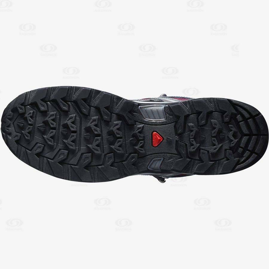 Dámské Turistické Boty Salomon X ULTRA PIONEER MID CLIMASALOMON™ WATERPROOF Červené | CZ-O1357