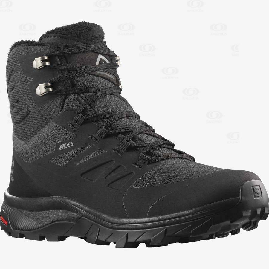 Dámské Zimní Boty Salomon OUTBLAST THINSULATE™ CLIMASALOMON™ WATERPROOF Černé | CZ-S2038