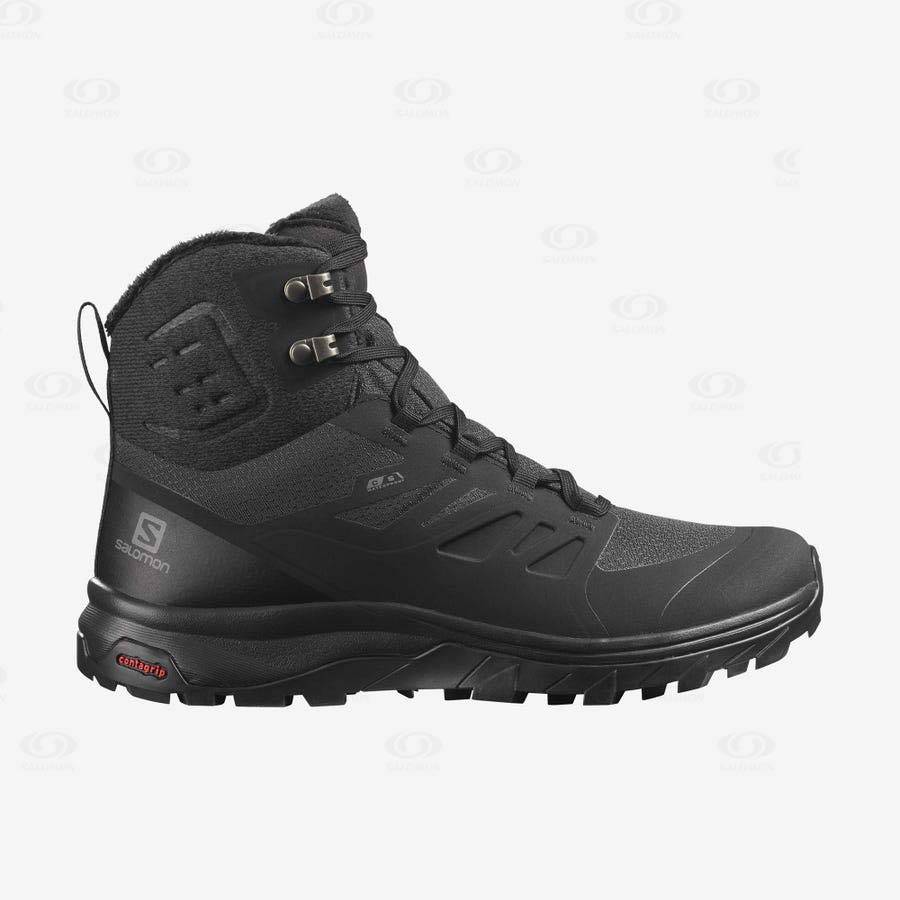 Dámské Zimní Boty Salomon OUTBLAST THINSULATE™ CLIMASALOMON™ WATERPROOF Černé | CZ-S2038