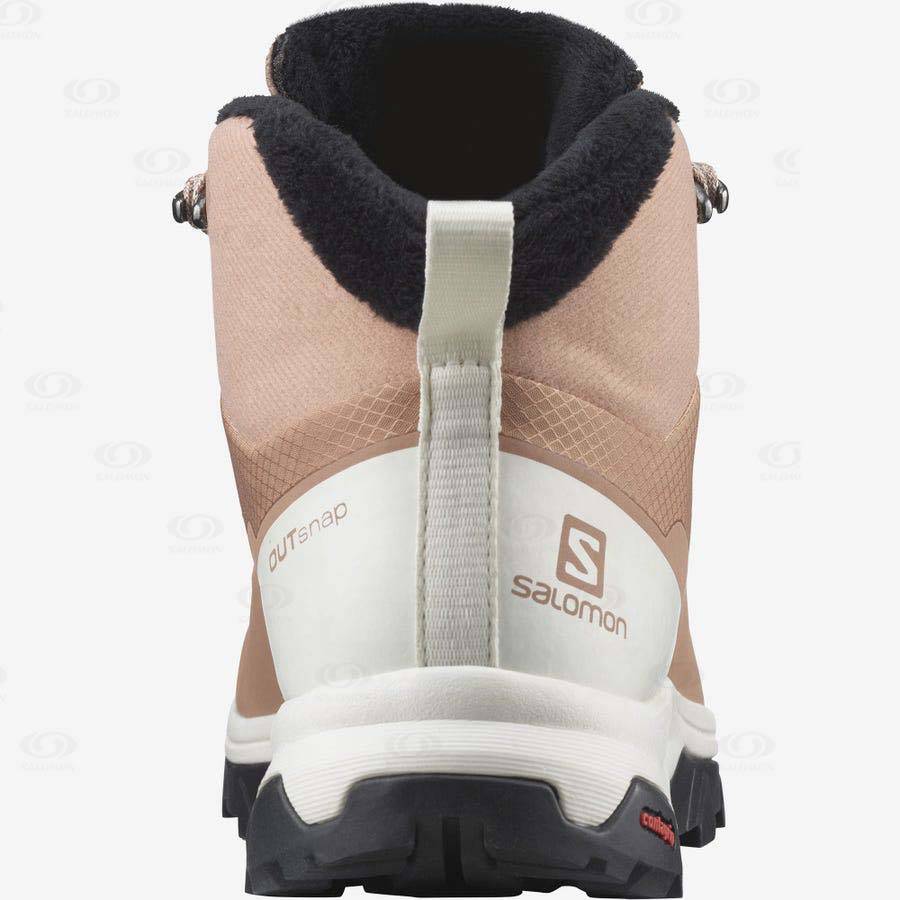 Dámské Zimní Boty Salomon OUTSNAP CLIMASALOMON™ WATERPROOF Béžový | CZ-M1888