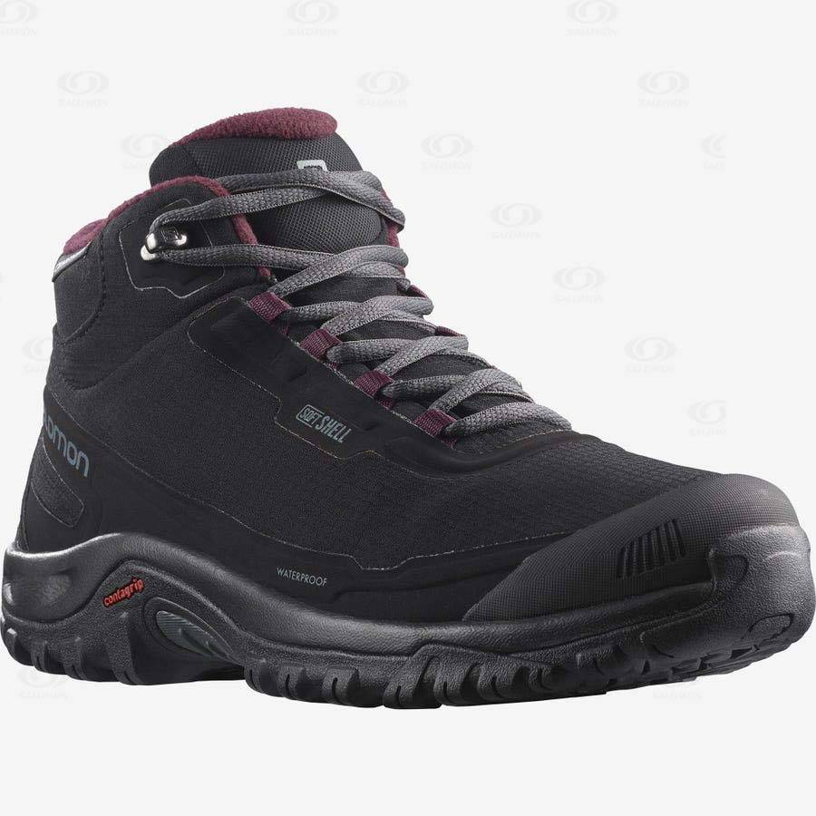 Dámské Zimní Boty Salomon SHELTER CLIMASALOMON™ WATERPROOF Černé | CZ-S1814