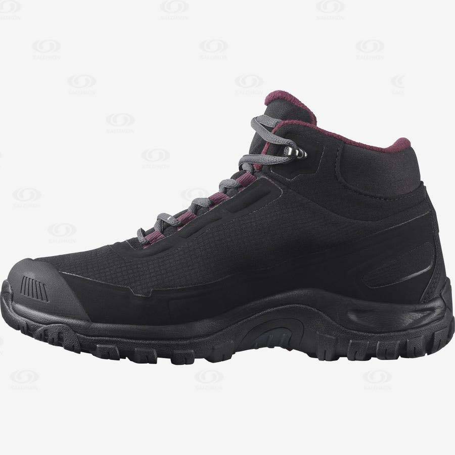 Dámské Zimní Boty Salomon SHELTER CLIMASALOMON™ WATERPROOF Černé | CZ-S1814
