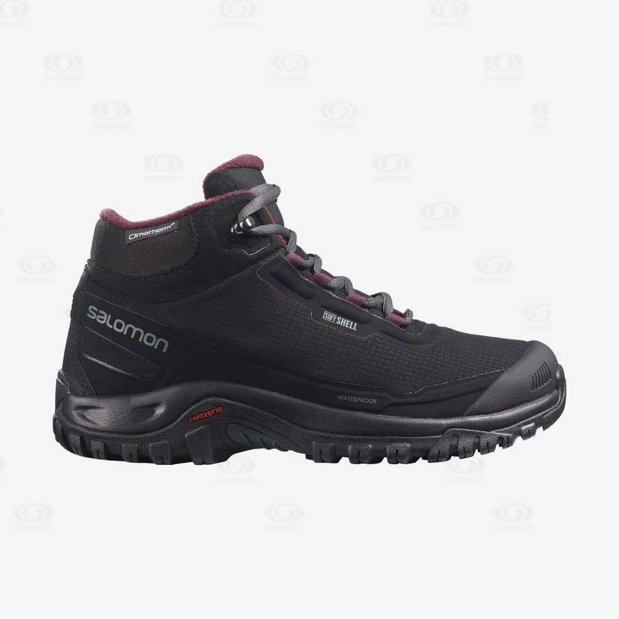 Dámské Zimní Boty Salomon SHELTER CLIMASALOMON™ WATERPROOF Černé | CZ-S1814