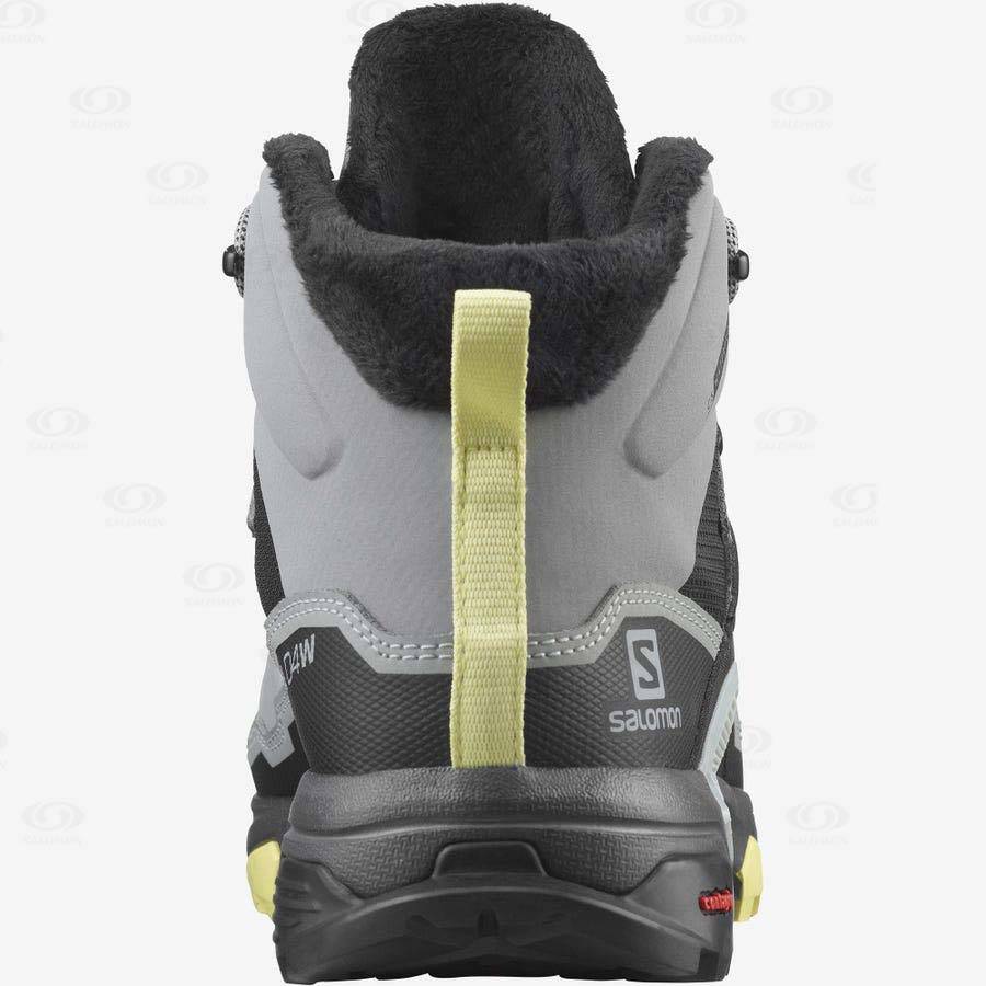 Dámské Zimní Boty Salomon X ULTRA 4 MID WINTER THINSULATE™ CLIMASALOMON™ WATERPROOF Šedé | CZ-O2148