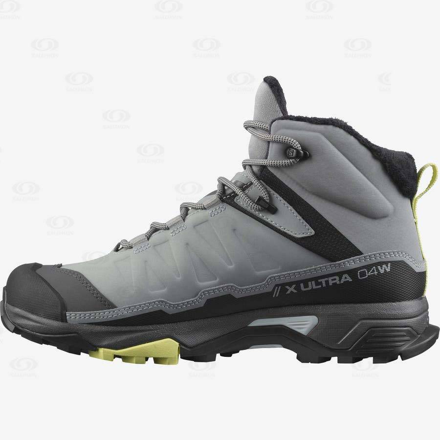 Dámské Zimní Boty Salomon X ULTRA 4 MID WINTER THINSULATE™ CLIMASALOMON™ WATERPROOF Šedé | CZ-O2148