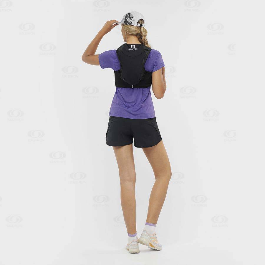 Dámské Šortky Salomon CROSS 2IN1 Černé | CZ-M2553