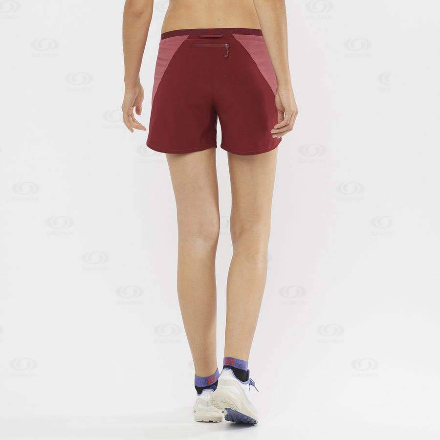 Dámské Šortky Salomon CROSS 5'' Červené | CZ-W1120