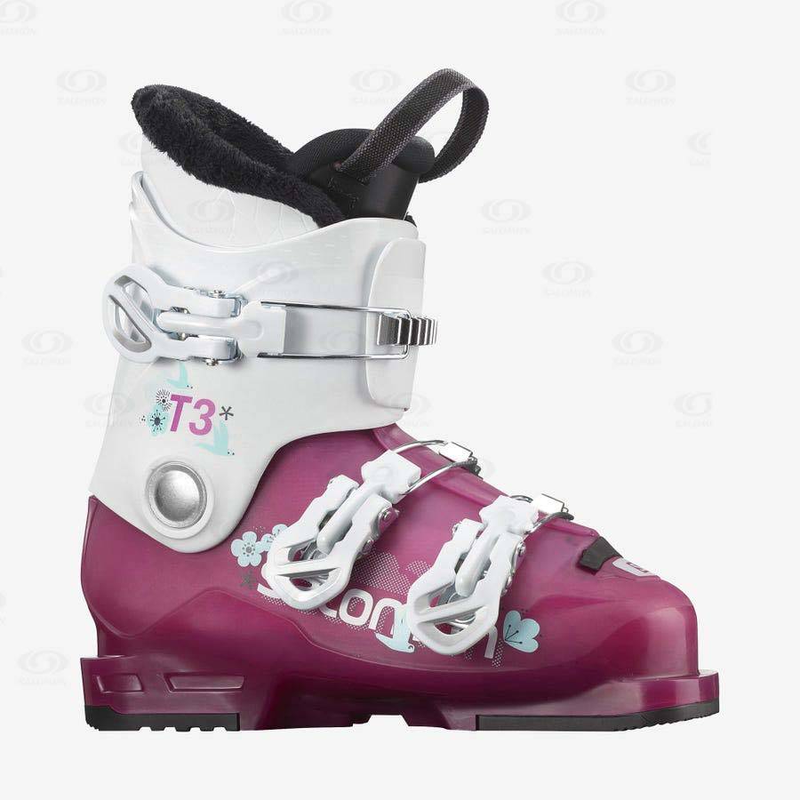 Dětské Lyžařské Boty Salomon T3 RT GIRLY Fialové Bílé | CZ-S2248