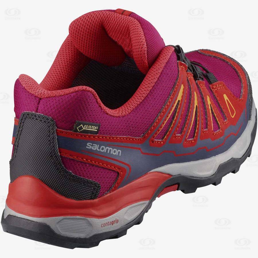 Dětské Nepromokavé Boty Salomon X-ULTRA MID GORE-TEX Červené | CZ-L1900